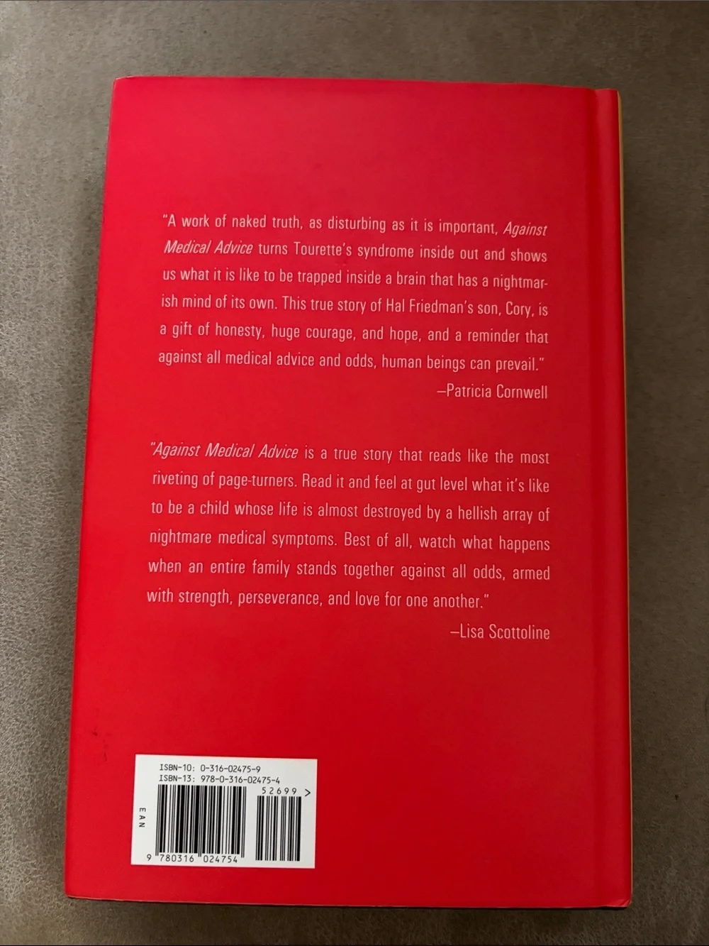 Against Medical Advice by James Patterson & Hal Friedman - Red & Cream Cover